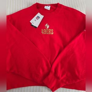 San Francisco 49ers Nike Women's Rewind Oversized Cropped Sweater Size:Large